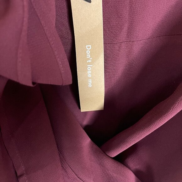 Reformation Juliette Tie Shoulder Midi Dress in Plum Red Purple NWT Size 8 - Picture 7 of 7